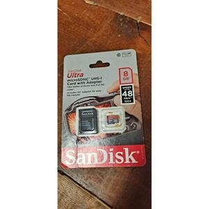 SanDisk Ultra microSDHC UHS-I Card with an adapter.